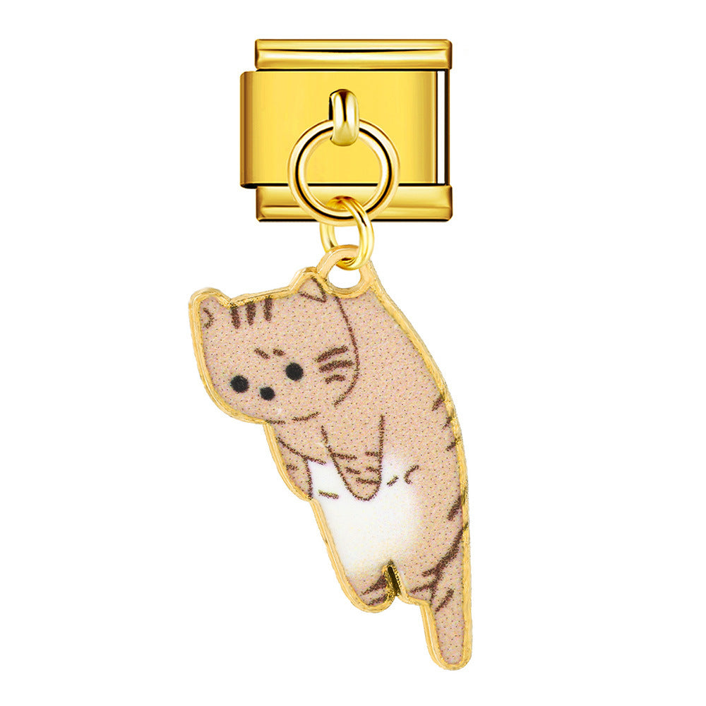 Cute Pendant Hook Style Stainless Steel Italian Charm Links