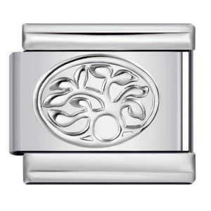 Gold Silver Stamped Pattern Stainless Steel Italian Charm Links
