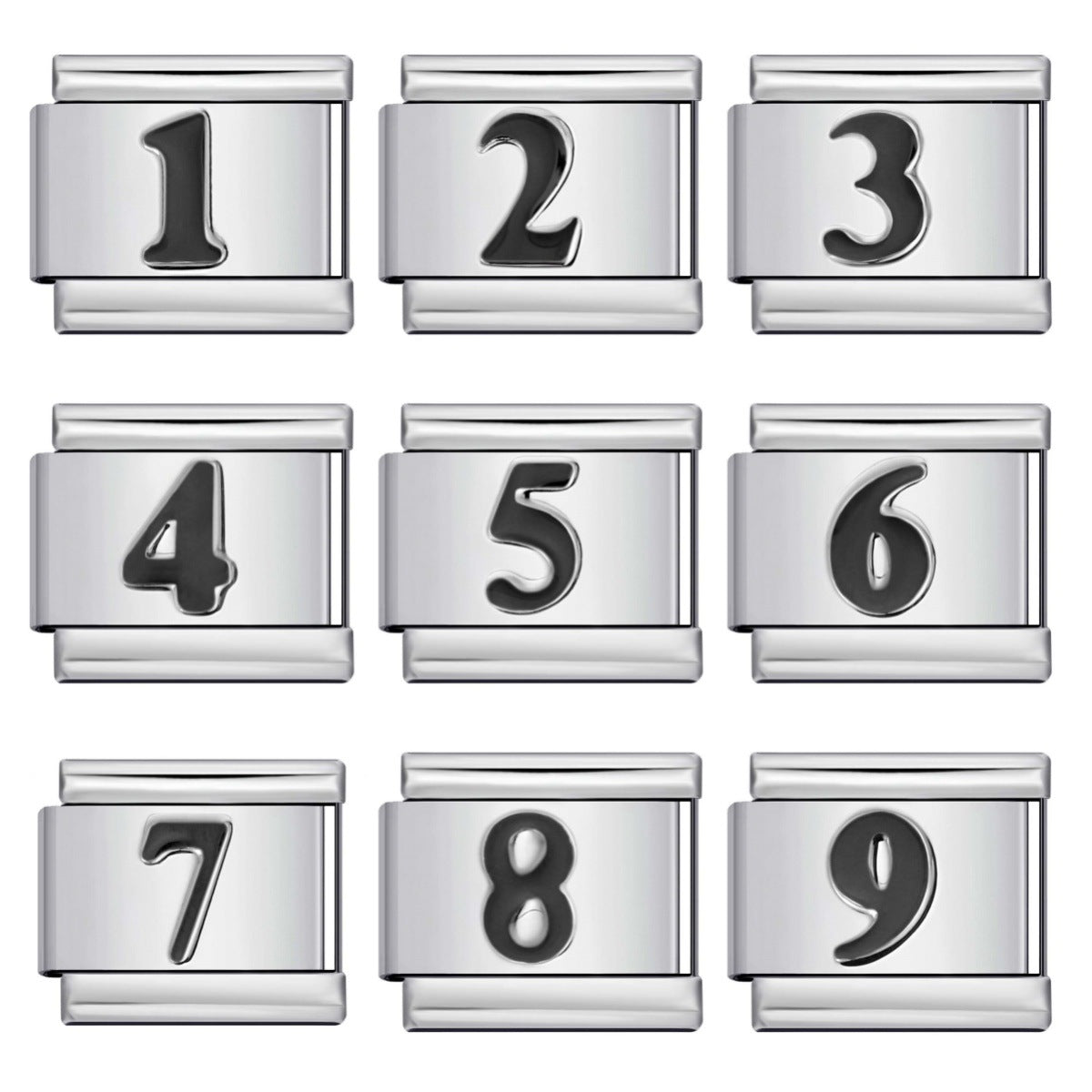 New concave colorful arabic numerals series italian module bracelet diy elastic accessories wholesale