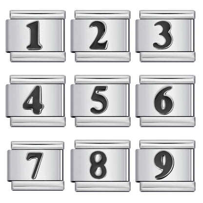 New concave colorful arabic numerals series italian module bracelet diy elastic accessories wholesale