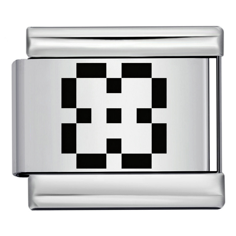 New retro pixel laser pattern stainless steel bracelet diy customizable watch band chain
