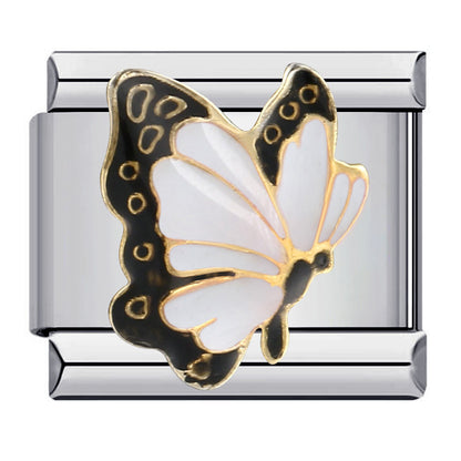 Color butterfly Italian module bracelet, welding pattern drip DIY bracelet Italian charm
