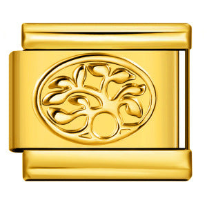 Gold Silver Stamped Pattern Stainless Steel Italian Charm Links