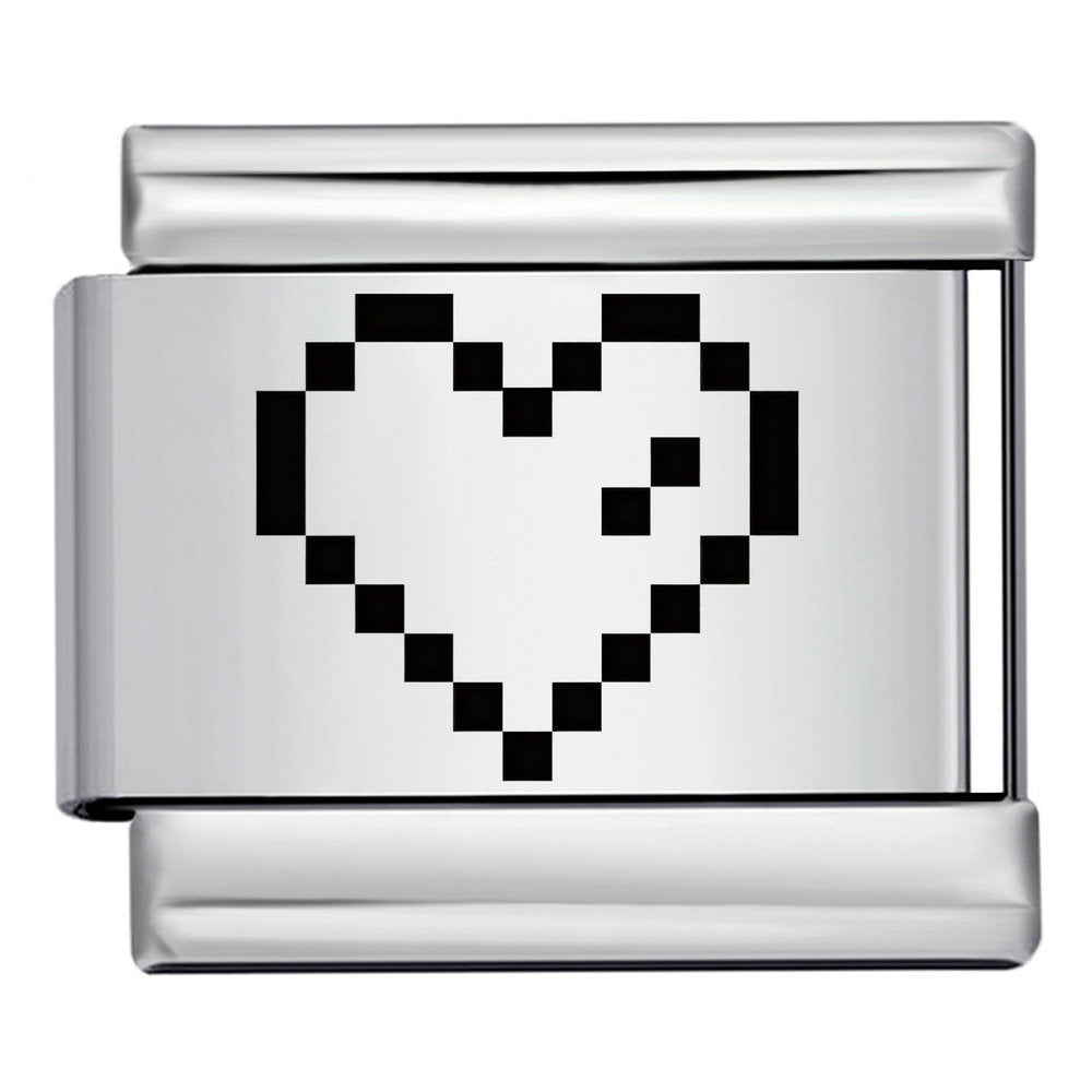 New retro pixel laser pattern stainless steel bracelet diy customizable watch band chain