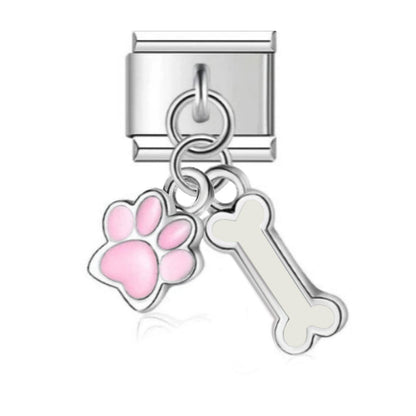 Color Enamel Paw Hook Stainless Steel Italian Charm Links