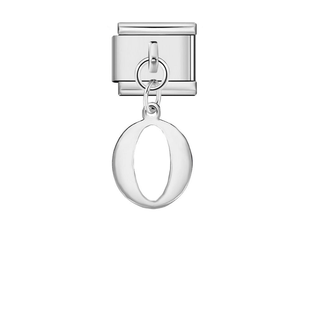 Silver minimalist letter Italian module bracelet, stainless steel handmade DIY hook elastic splicing bracelet accessories