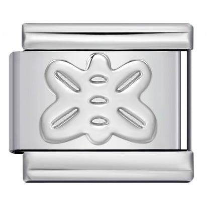 Convex Silver Stamped Italian Charm Stainless Steel