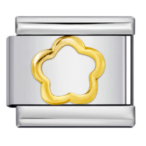 Gold Silver Stamped Pattern Stainless Steel Italian Charm Links