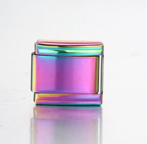 Photo multifunctional italian module bracelet square elastic patchwork stainless steel watch strap italian charm
