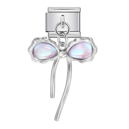 Silver Base Micro Pave Zircon Cute Pendant Italian Charm Links