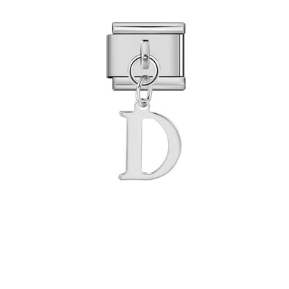 Silver minimalist letter Italian module bracelet, stainless steel handmade DIY hook elastic splicing bracelet accessories