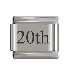 Laser Engraved Date Stainless Steel Italian Charm Links