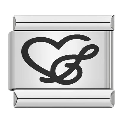 Cross-border hot-selling laser engraving heart-shaped series, stainless steel handmade DIY Italian module bracelet wholesale