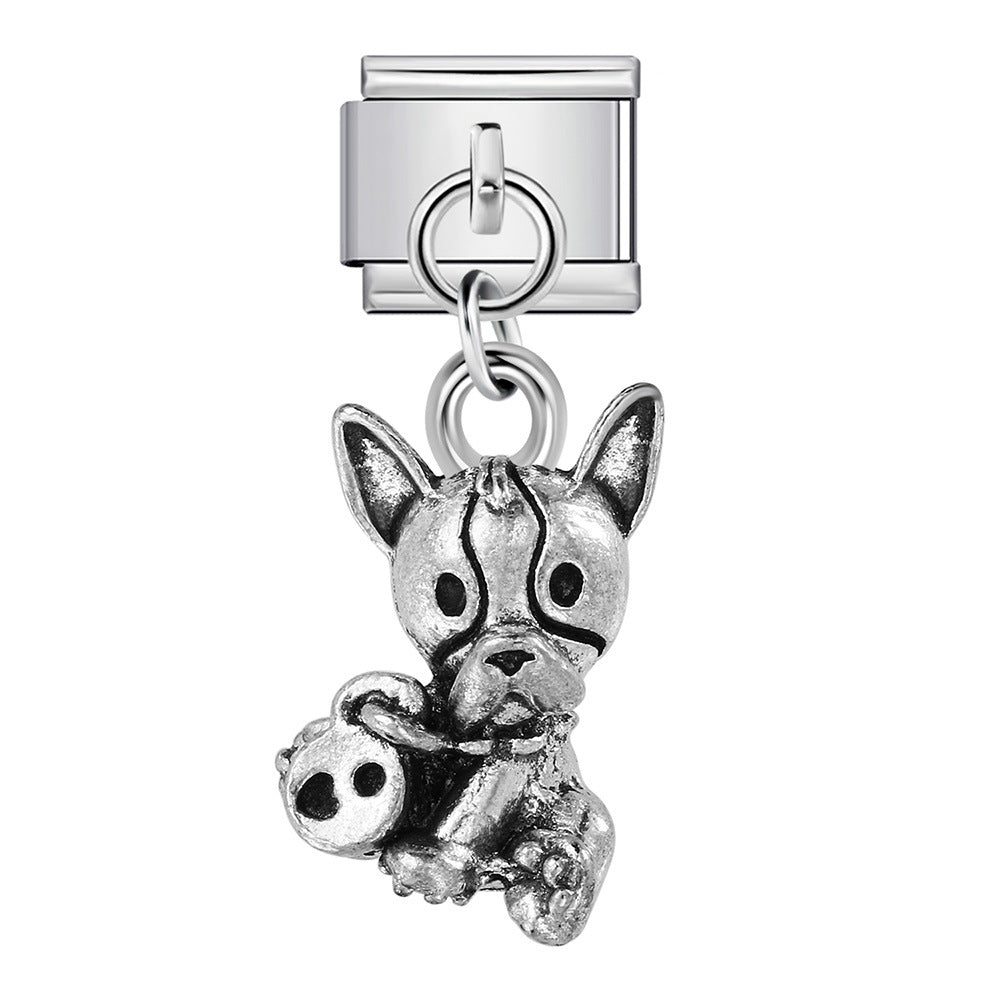 Single Animal Pendant Italian Modular Bracelet, Hook Strap Chain Italian Charm