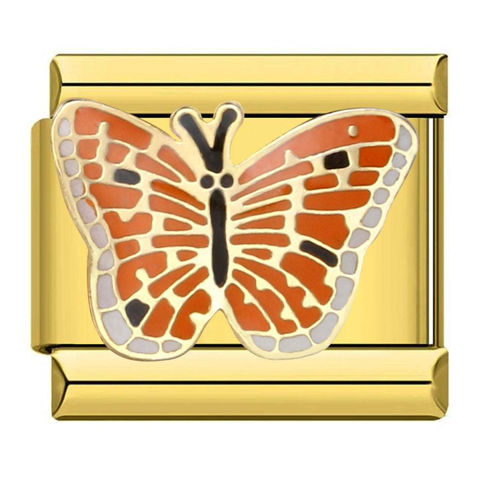 Color butterfly Italian module bracelet, welding pattern drip DIY bracelet Italian charm
