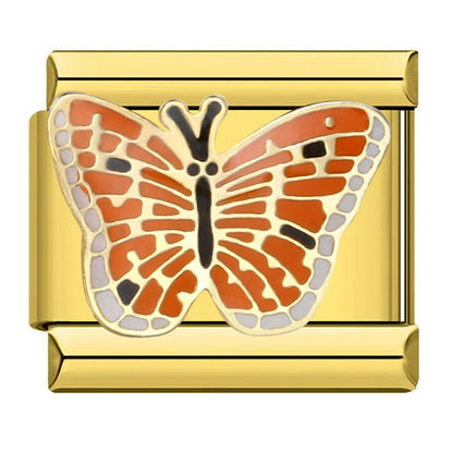 Color butterfly Italian module bracelet, welding pattern drip DIY bracelet Italian charm