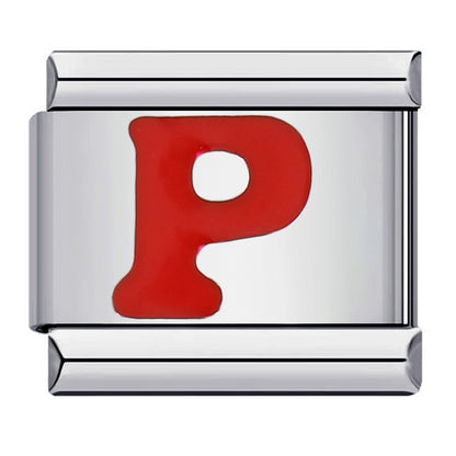 New arrival red english letter diy italian module stainless steel bracelet italiancharmbracelet