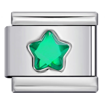 Five Pointed Star Color Rhinestone Birthstone Italian Charm Links