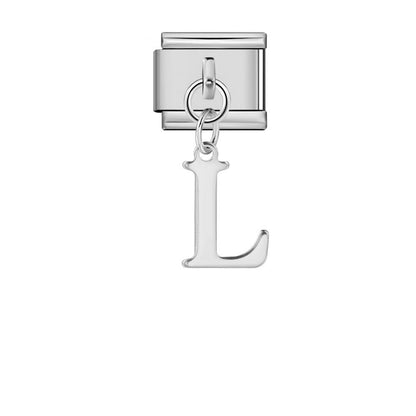 Silver minimalist letter Italian module bracelet, stainless steel handmade DIY hook elastic splicing bracelet accessories