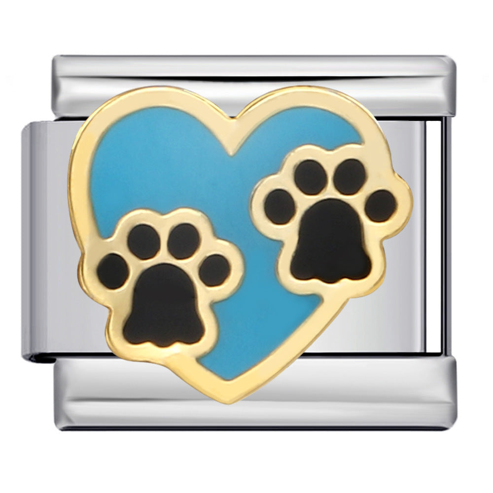 Color Enamel Paw Hook Stainless Steel Italian Charm Links