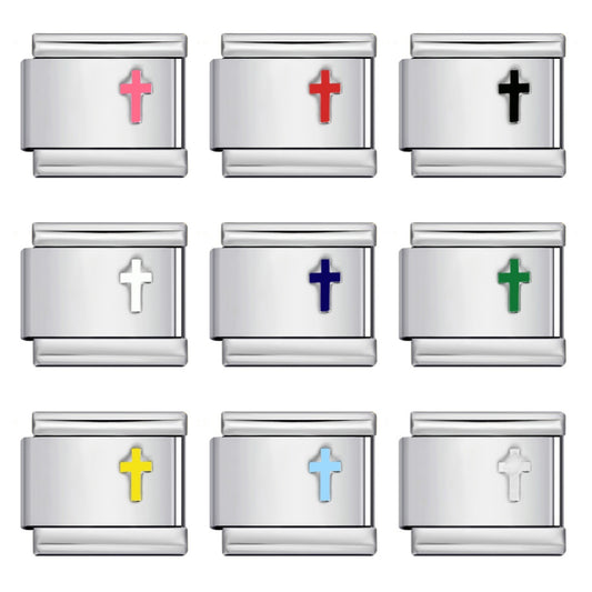 Color Enamel Stamped Stainless Steel Italian Charms