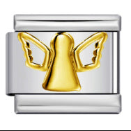 Gold Silver Stamped Pattern Stainless Steel Italian Charm Links