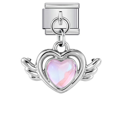 Love flower pendant Italian module bracelet, single hook stainless steel elastic splicing strap chain