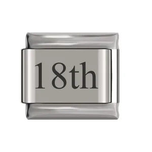 Laser Engraved Date Stainless Steel Italian Charm Links