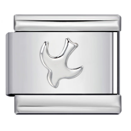 Convex Silver Stamped Italian Charm Stainless Steel