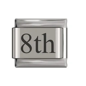 Laser Engraved Date Stainless Steel Italian Charm Links