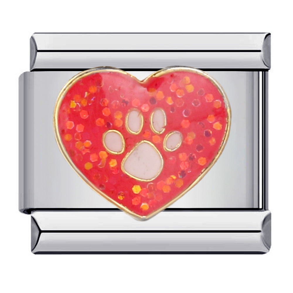 Color Enamel Paw Hook Stainless Steel Italian Charm Links