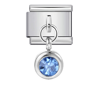 Colorful birthstone gold and silver base round pendant italian module stainless steel hook fashionable versatile bracelet