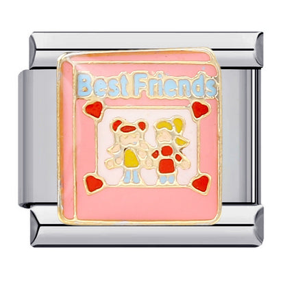 Friendship series stainless steel gold-plated welding diy italian module bracelet italian charm bracel