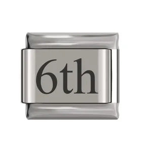 Laser Engraved Date Stainless Steel Italian Charm Links