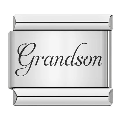 Family series english word pattern italian module bracelet stainless steel laser engraved diy bracelet