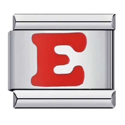 New arrival red english letter diy italian module stainless steel bracelet italiancharmbracelet