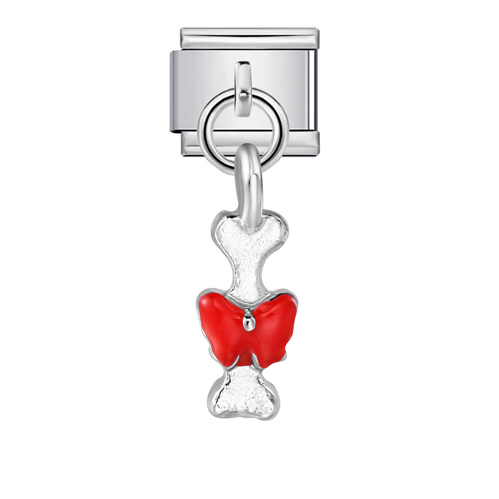 Single Animal Pendant Italian Modular Bracelet, Hook Strap Chain Italian Charm