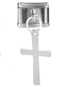 Cross pendant hook style italian modular bracelet diy elastic splicing stainless steel watch band chain accessories