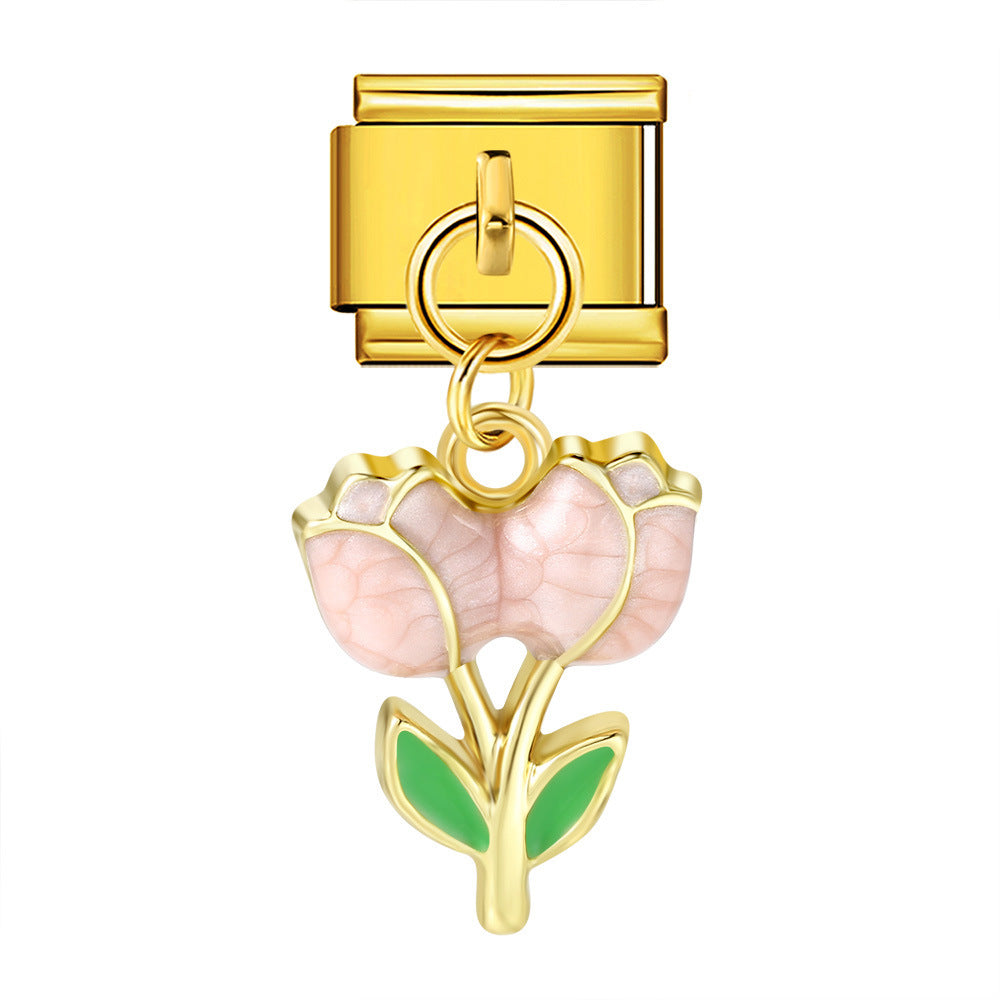 Cute Pendant Hook Style Stainless Steel Italian Charm Links