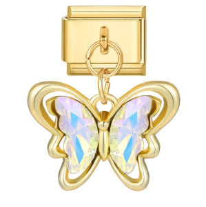 Hook butterfly pendant italian modular bracelet stainless steel patchwork strap chain italian charm