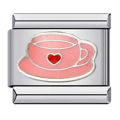Delicious food Italian module bracelet, new stainless steel welding oil drip cartoon DIY splicing bracelet