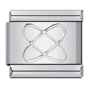 Convex Silver Stamped Italian Charm Stainless Steel