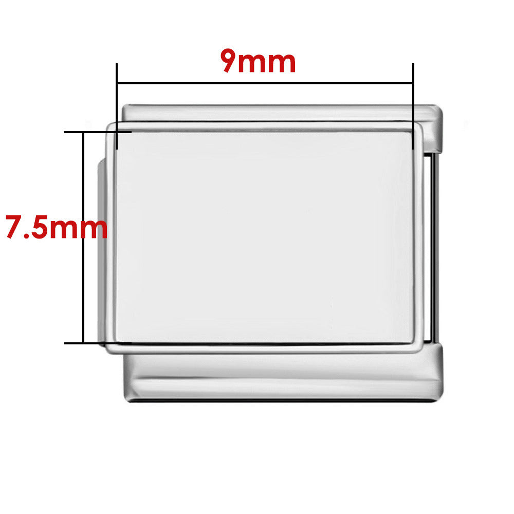 Photo multifunctional italian module bracelet square elastic patchwork stainless steel watch strap italian charm