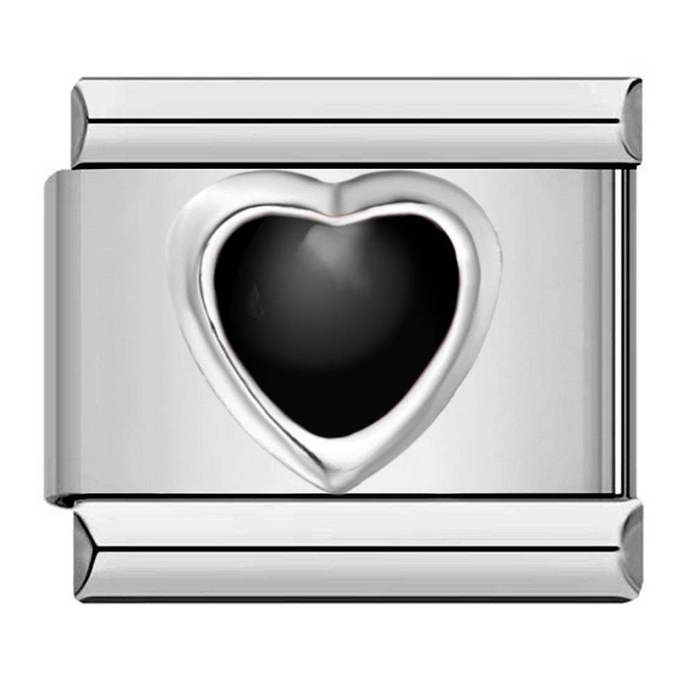 Stainless steel heart butterfly stamped pattern colorful enamel diy italian charm