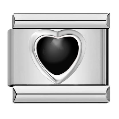 Stainless steel heart butterfly stamped pattern colorful enamel diy italian charm