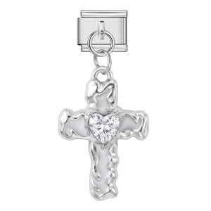 Cross pendant hook style italian modular bracelet diy elastic splicing stainless steel watch band chain accessories