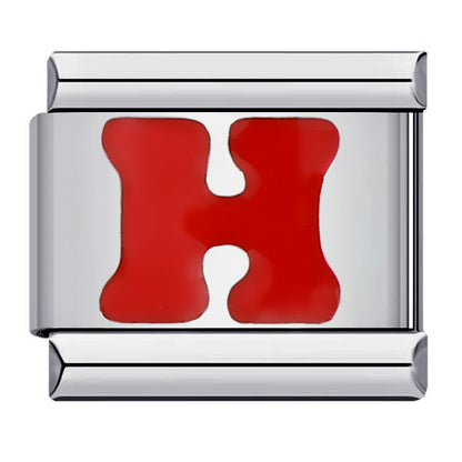New arrival red english letter diy italian module stainless steel bracelet italiancharmbracelet