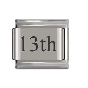 Laser Engraved Date Stainless Steel Italian Charm Links