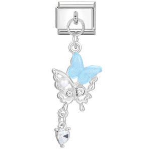 Hook butterfly pendant italian modular bracelet stainless steel patchwork strap chain italian charm