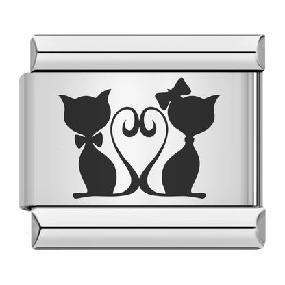 Laser Engraved Cat Paw Dog Stainless Steel Italian Charm Links